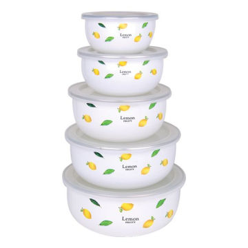 10-18cm 5PCS Enamel Salad Bowl (LFC1041D)